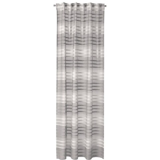 Vorhang Abby, Neutex for you!, Multifunktionsband (1 St), transparent, Jacquard, Querstreifen im Skandi-Look grau|silberfarben