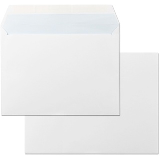 Papierumschläge, weißes Umschlag, Papier, viertes Größe, 176 x 231 mm, Umschlag aus Papier mit Verschluss aus Silikon für Dokumente, Versand oder Lagerung · m-office (500 Stück, 176 x 23 cm) 1 mm)