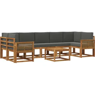 vidaXL Gartenlounge Outdoor-Sofagarnitur Natur/Anthrazit