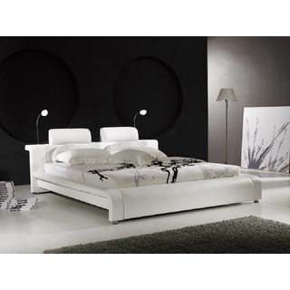 JVmoebel Bett Design Doppelbett Lederbett Betten Bett Leder Polster Schlafzimmer weiß