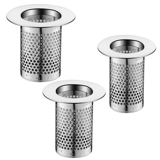 Abflusssieb Dusche Haarsieb Edelstahl 3 Größe Waschbecken Siebeinsatz Sieb Dusche Abfluss Haare Abflussfilter für Badewanne Badezimmer Küche