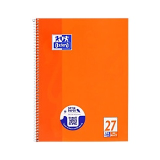 OXFORD Notizbuch DIN A4+ Liniert Spiralbindung Pappe Orange Perforiert 160 Seiten