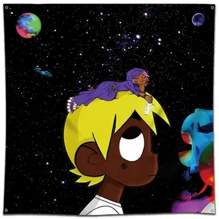 eksent Rapper Uzi Tapisserie, Hip-Hop-Sänger, Sternenhimmel, Meteor, Cartoon, Pop-Art-Wandbild, Wanddekoration, Kunst, Musikalbum, Poster, Tapisserie-Flagge