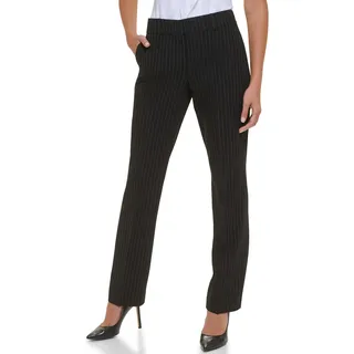 Tommy Hilfiger Sutton Bootcut-Hose mit Nadelstreifen, Schwarz/Elfenbein, 42 - 42