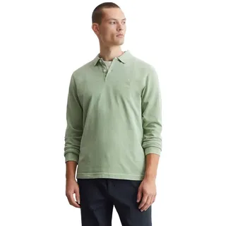 Marc O'Polo Langarm-Poloshirt im Washed-Look grün XXL