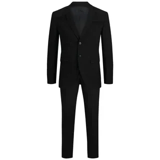 Jack & Jones Anzug JPRFRANCO Extra schmal, pflegeleicht, stilvoll mit fallendem Revers Materialmix aus Polyester, Viskose und Elasthan schwarz 50