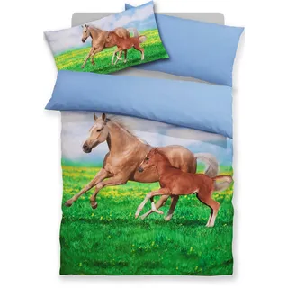 OTTO home Lyki Pferd Mikrofaser Braun 135 x 200 cm + 40 x 80 cm