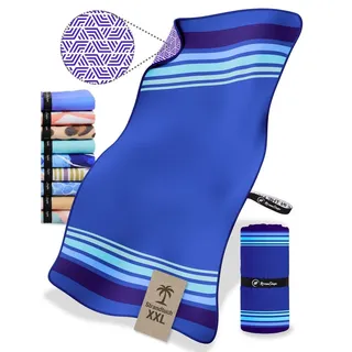 NirvanaShape Strandtuch Reise Handtuch Strandtuch XXL - Strandhandtuch, Mikrofaser Badetuch blau