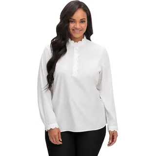 sheego Damen Große Größen Tunika mit Stehkragen und gewellten Kanten Citywear feminin Rundhals-Ausschnitt - - 48