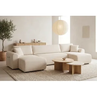 OTTO home Wohnlandschaft OTTO HOME "JONAA, U-Form, 311 cm - OTTO. Verlässliche Qualität.", creme, B:311cm H:79cm T:52cm, Sofas, Wohnlandschaft, Schlaffunktion 133/270cm, Bettkasten, Cord, Struktur, Unser Tiefpreis, Topseller