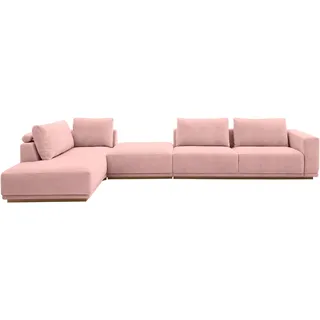 Musterring Wohnlandschaft MUSTERRING, rosewood, B:395cm H:78cm T:202cm, 100% Polyester, Sofas, Wohnlandschaft, Anreihsofa mit Armlehne rechts, Eckteil links mit Kissen & Hocker
