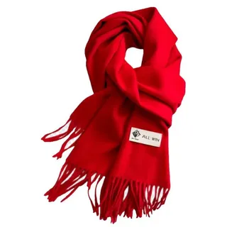 Blusmart Halstuch Schal Damen Warm Herbst Winter unifarben Baumwolle mit quasten, (Dick und weich, Einfarbige Schals und Tücher), Für abendkleid xl Stola Scarf Winterschal rot