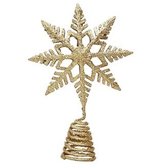 Weihnachtsbaumspitze Stern Schneeflocke Glitzer für Baumspitze Dekoration Geschenk Weihnachtsbaumspitze Stern Gold