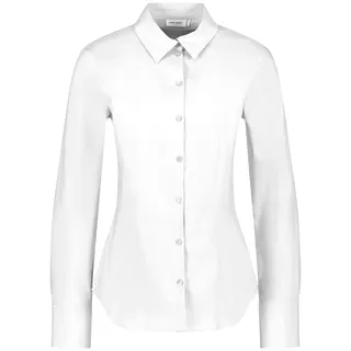 Gerry Weber Damen Klassische Hemdbluse Langarm, Manschetten, mit Schlitz unifarben weiß/weiß 48