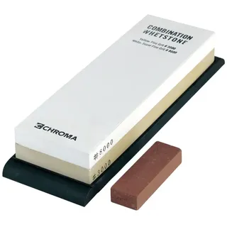 Chroma Schleifstein Körnung 3000/8000 + Schleifhilfe + Schleifanleitung