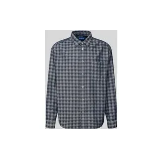 Regular Fit Freizeithemd aus reiner Baumwolle Modell 'EBALTO', Marine, L
