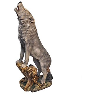 Design Toscano Gartenstatue heulender einsamer Wolf , Maße: 28 x 35.5 x 90 cm 11.75 kg