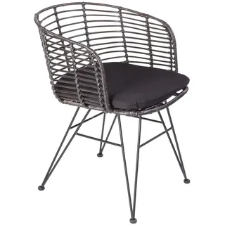 ab:stil.art.moebel Esszimmerstuhl Rattanstuhl Rattan anthrazit