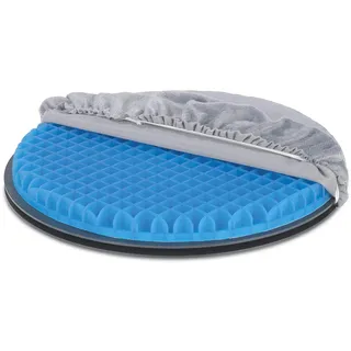 MAXXMEE Gel-Sitzkissen - rotierbar - 39 x 39 cm | Atmungsaktiver Bezug, bei 30 °C waschbar | Kein Verrrutschen Dank Antirutsch-Oberfläche | Gel-Sitzkissen für verbesserten Sitzkomfort [schwarz]
