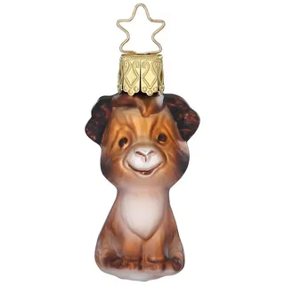 INGE-GLAS® Christbaumschmuck, Christbaumschmuck Rentier 6cm Glas Figur Braun braun