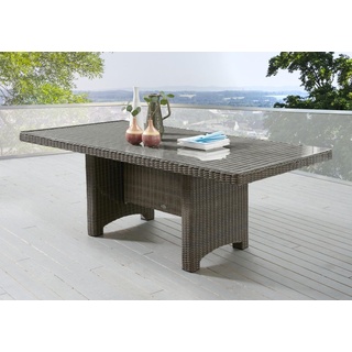 Destiny Gartentisch Luna Grau Tisch Polyrattan Geflechttisch 200 x 100 Esstisch