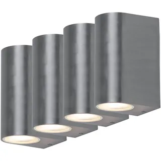 ETC Shop Außenwandleuchte Aluminium Höhe 15,1 cm 4er Set RGB dimmbar