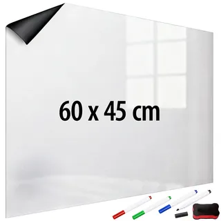 Magnetische Whiteboard-Folie, selbstklebend, 4 Marker, 60 x 45 cm