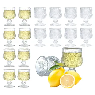 Soopiiso Cordial Schnapsgläser, 50 ml, 16 Stück, Mit Stiel, Tequila-Gläser, Herrygläser