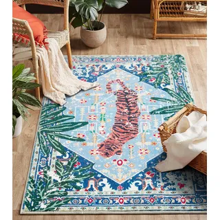 Aldopein Vintage-Teppiche im Boho-Stil, abstrakt, tropisch, Dschungel, Leopardenmuster, 10 x 15 cm, Akzente, orientalischer Teppich für Schlafzimmer, Küche, Esszimmer, Wohnzimmer, modern,