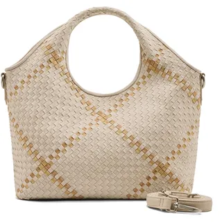 FredsBruder Happy Weave Henkeltasche Leder Yellow