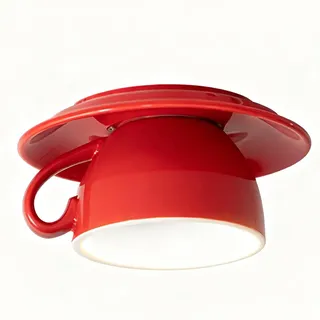 OOWDMPE Keramik Deckenleuchte Kreativ Tasse Design G4 Deckenlampe Moderne Aesthetic style Deckenbeleuchtung Dekorative Korridorlampe für Flur Hotel(mit Leuchtmittel) (Rot)