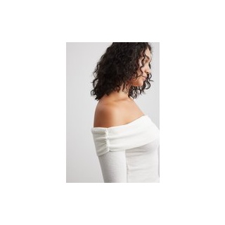 NA-KD Schulterfreies Jersey-Top - Offwhite, 42