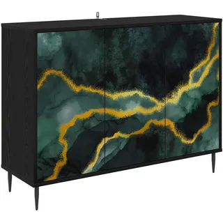 vidaXL Sideboard Wijhe 102 x 76 x 33 cm Schwarz