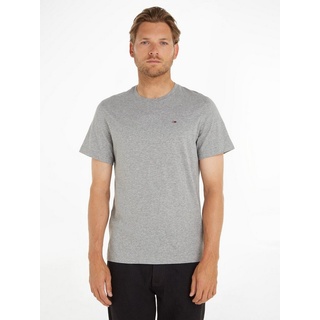 Tommy Jeans T-Shirt TJM ESSENTIAL SOLID TEE Regular Fit mit Rundhalsausschnitt und dezenter Logo-Flag grau L (52)