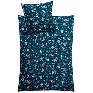 KLEINE WOLKE Florina Mako-Satin Blau 135 x 200 cm + 80 x 80 cm
