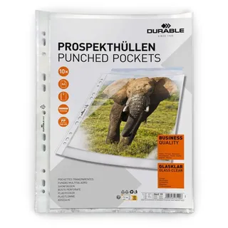Durable Prospekthülle A4 oben offen Universallochung 10St.