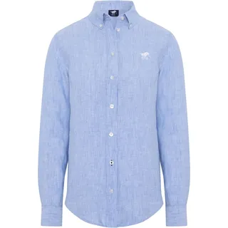 Bluse mit Label-Stickerei BLAU XS