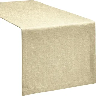 Erwin Müller Tischwäsche, Tischläufer Uni, Krefeld Sekt Größe 40x130 cm - fleckabweisend, schmutzunempfindlich und leicht zu reinigen, Leinen-Optik (weitere Farben, Größen)