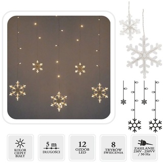 Sarcia.eu Lichtervorhang LED-Schneeflocken-Lichtvorhang, Weihnachtsgirlande 5m
