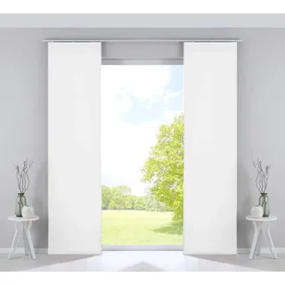 Gardinenbox 2er Set Flächenvorhänge Verdunkelung Schiebegardinen »Milano« Samt Blickdicht Blackout Paneelwägen Beschwerungsstangen Weiß HxB 245x60 cm, 203571-2