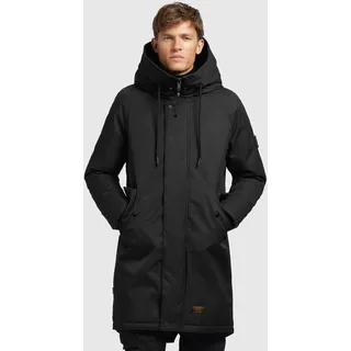 Winterjacke KHUJO "TANDEM", Herren, Gr. XL, schwarz, Web, Obermaterial: 100% Polyester, unifarben, weit ca. Mitte Oberschenkel, Jacken Winterjacke, Kordelzug an der Taille
