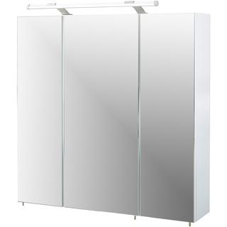 Schildmeyer Spiegelschrank, Melaminharzbeschichtete Spanplatte, weiß, 70 x 16 x 75 cm