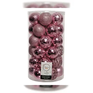 Christmas Decorations Kaemingk Weihnachtskugeln Kunststoff 6cm x 37 Stück Ornamente Mix Christbaumkugeln Set Rosa