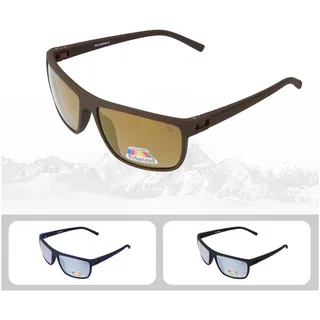 Gamswild Sonnenbrille UV400 GAMSSTYLE Modebrille polarisierte Gläser Damen Herren Unisex Modell WM3030 in blau, schwarz-grau, braun braun