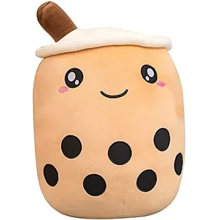Bprtcra Erdbeer-Boba-Tee Plüschkissen, Niedliches Sofakissen in Bubble-Tea-Form, Weiches Dekokissen für Sofa, Bett, Wohnzimmer, Verschiedene Größen verfügbar (35CM Type C)
