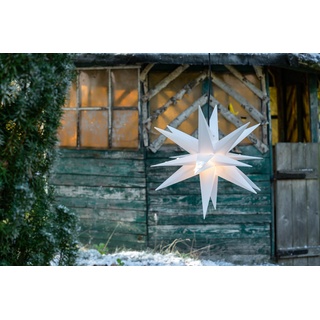 Novaliv, Weihnachtsbeleuchtung, Weihnachtsstern Dekostern 55cm WEISS Innen und Aussen LED mit Schuko Stecker