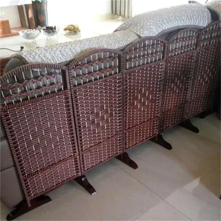 paravent raumteiler Kurze Raumteiler Und Trennwände, 50 60 70 80 90 100 110 120 cm Hoch, 4-, 5- Oder 6-teiliges Set Aus Geflochtenem Rattan Für Zuhause,(5 pcs,H W 90cm x 40cm)