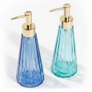 Relaxdays Seifenspender 2er Set 320 ml Blau/Grün