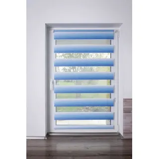 K-HOME Doppelrollo Madrid 45 x 150 cm Farbverlauf Blau