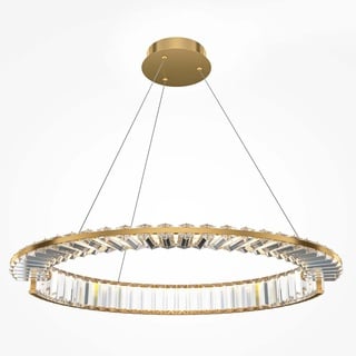 Pendellampe Hängelampe Esstischleuchte gold LED Kristall Wohnzimmerlampe H 120cm
